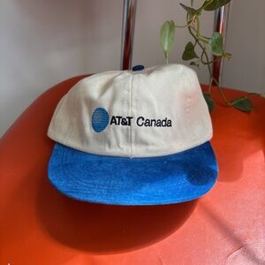 Vintage At&T Canada Dad hat trucker hat embroided telecoms blue white strapback